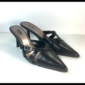 Leather mule heels Black SZ 6
